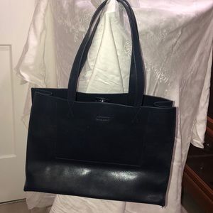 Banana Republic Navy Leather tote. EUC
